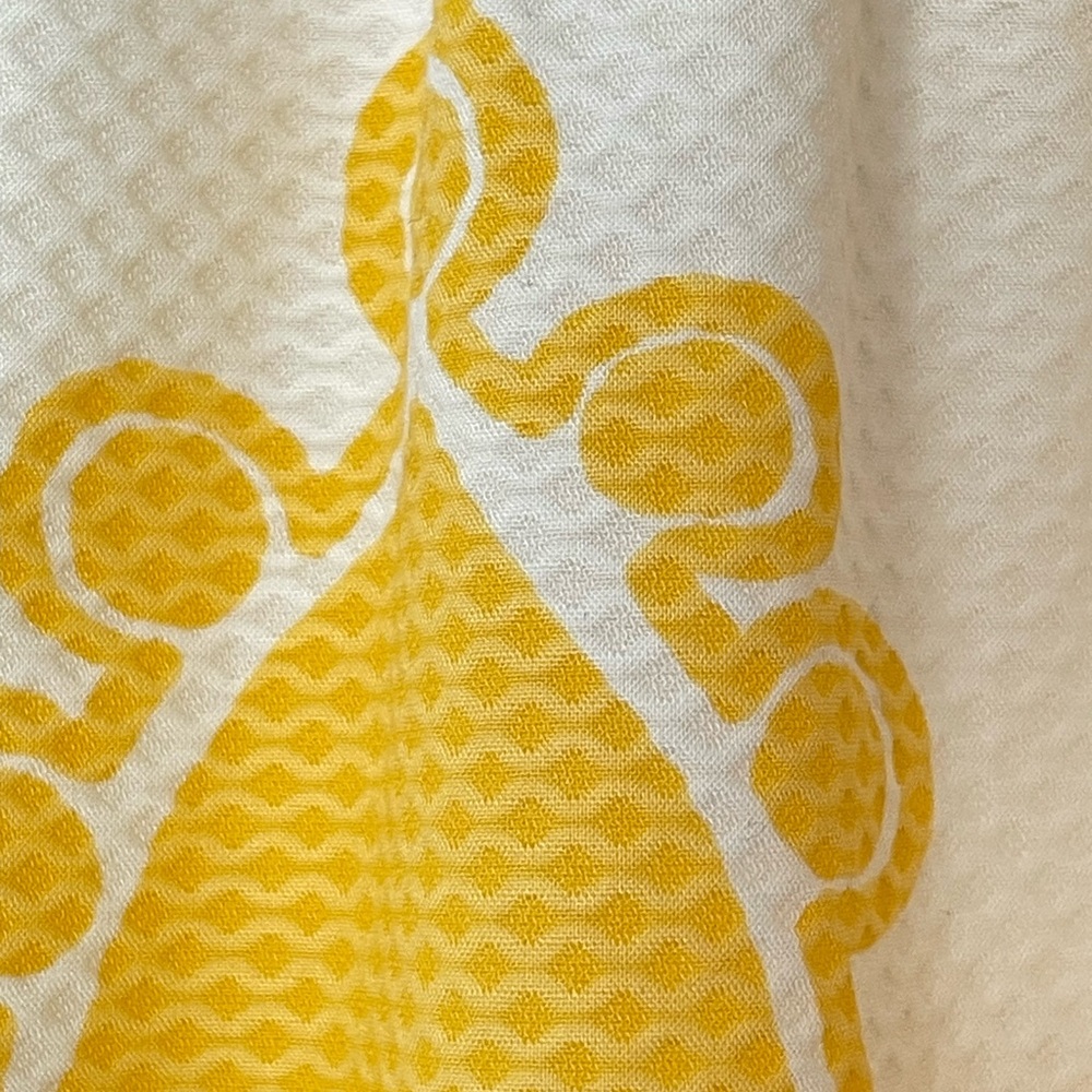 Talbots Yellow and White Tie-Waist Midi Dress - Picture 3 of 5